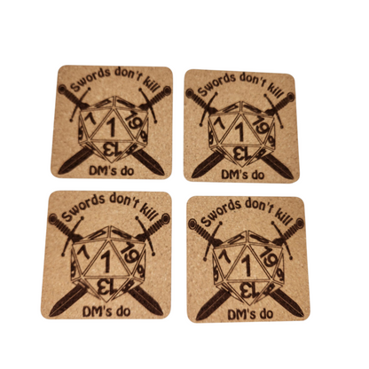 Funny DM Cork Cup Coasters - TTRPG