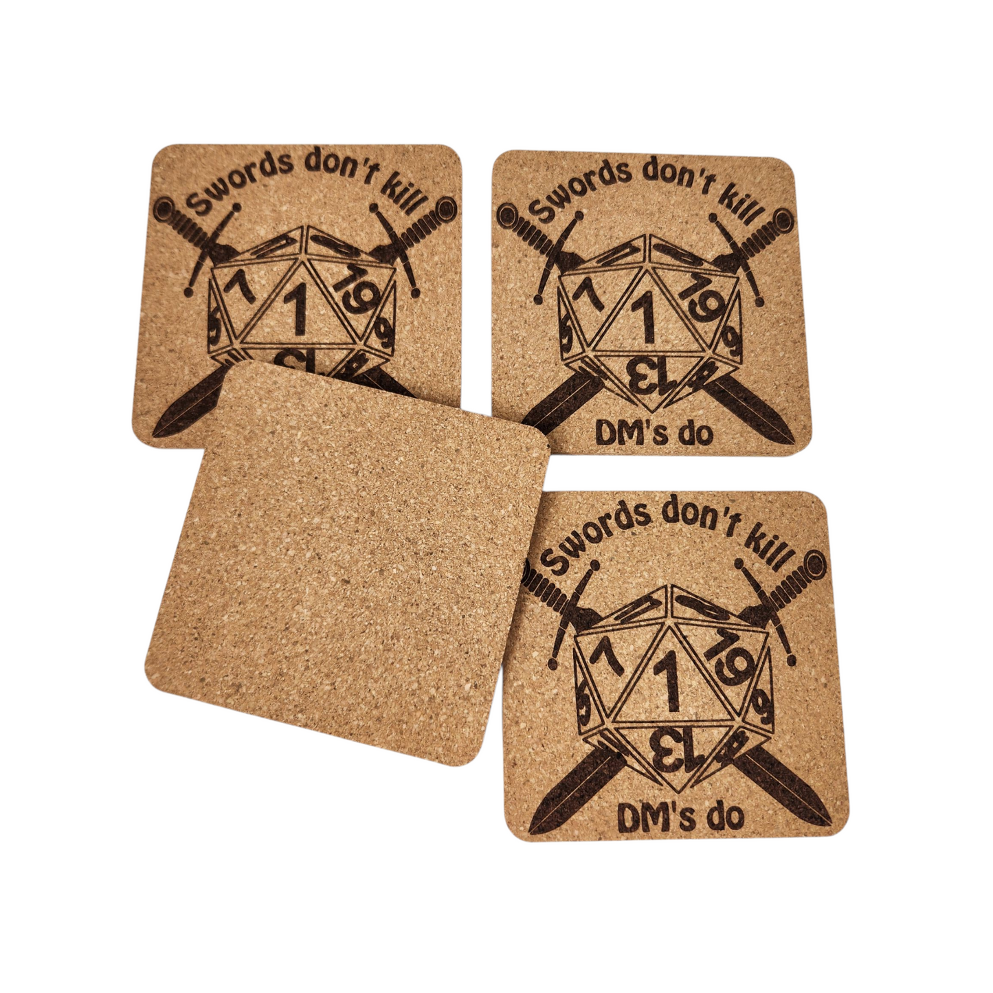 Funny DM Cork Cup Coasters - TTRPG