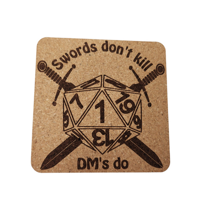Funny DM Cork Cup Coasters - TTRPG