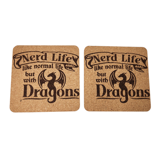 Nerd Life Cork Cup Coasters