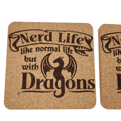 Nerd Life Cork Cup Coasters