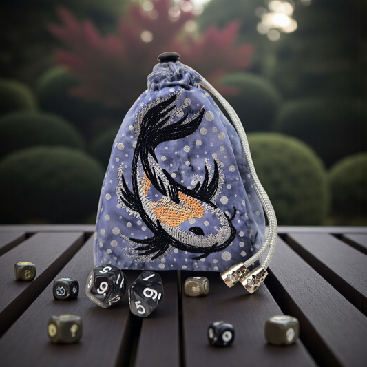Koi Fish dice bag, gaming accessory