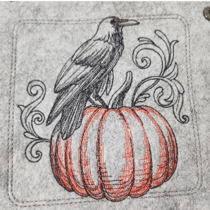 Raven and Pumpkin dice tray, RPG dice mat.