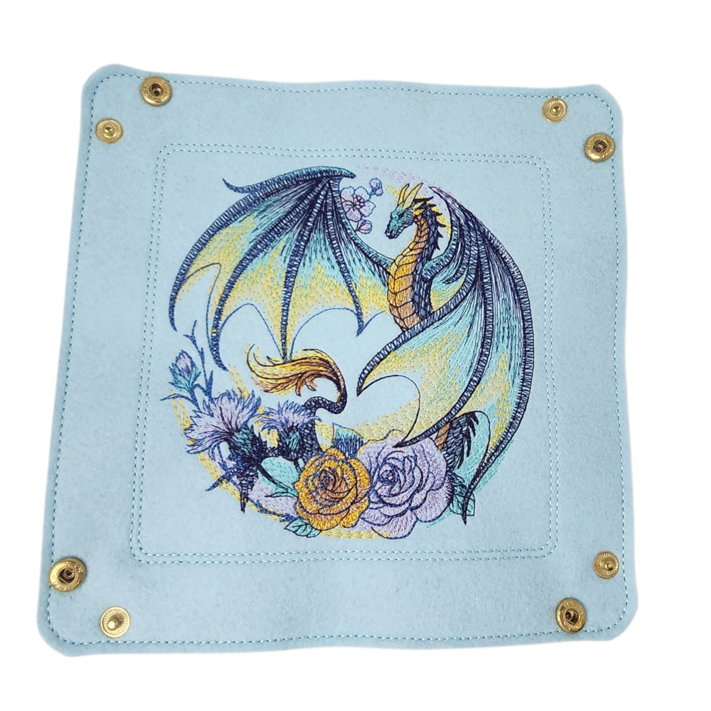 Collapsible Dice Rolling Tray, flower dragon dice tray