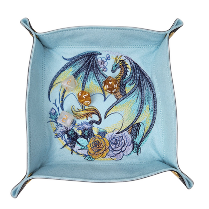 Collapsible Dice Rolling Tray, flower dragon dice tray