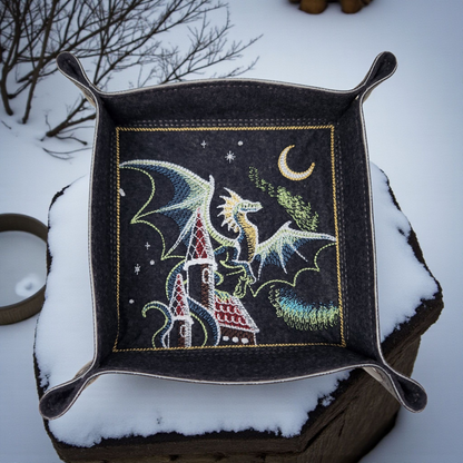 Dragon in Moonlight Dice Tray for TTRPGs