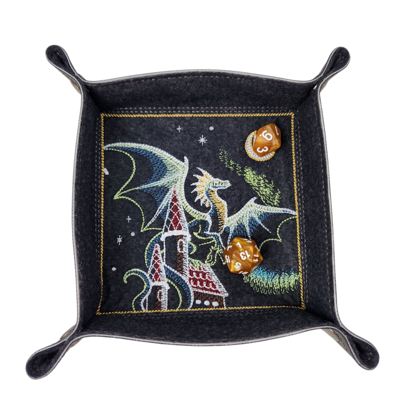 Dragon in Moonlight Dice Tray for TTRPGs