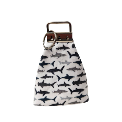 Grab and go small dice pouch with matching dice, shark themed