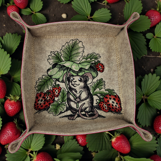 Strawberries and mouse dice tray