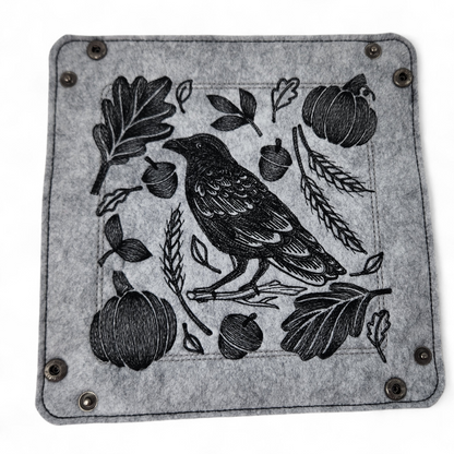 Collapsible Dice Rolling Tray, Autumn Raven dice tray