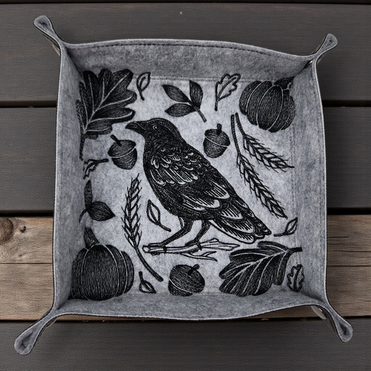 Collapsible Dice Rolling Tray, Autumn Raven dice tray