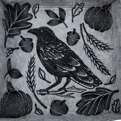 Collapsible Dice Rolling Tray, Autumn Raven dice tray