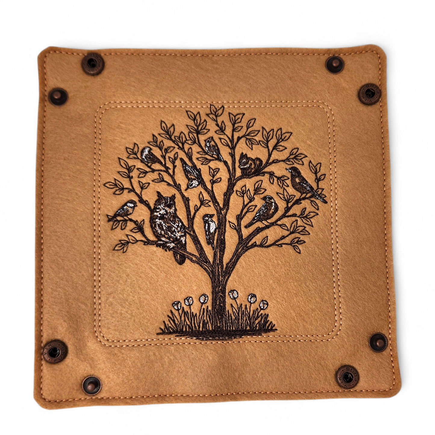 Woodland Birds dice tray, mat