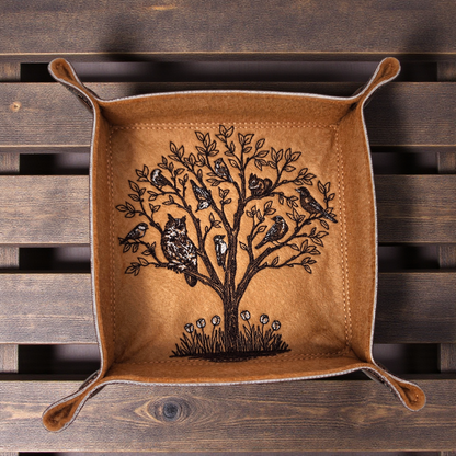 Woodland Birds dice tray, mat