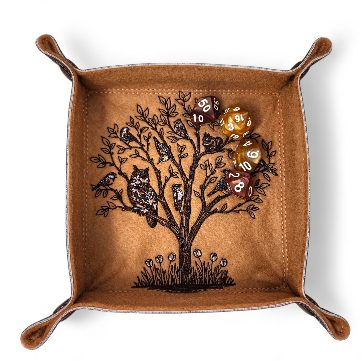 Woodland Birds dice tray, mat