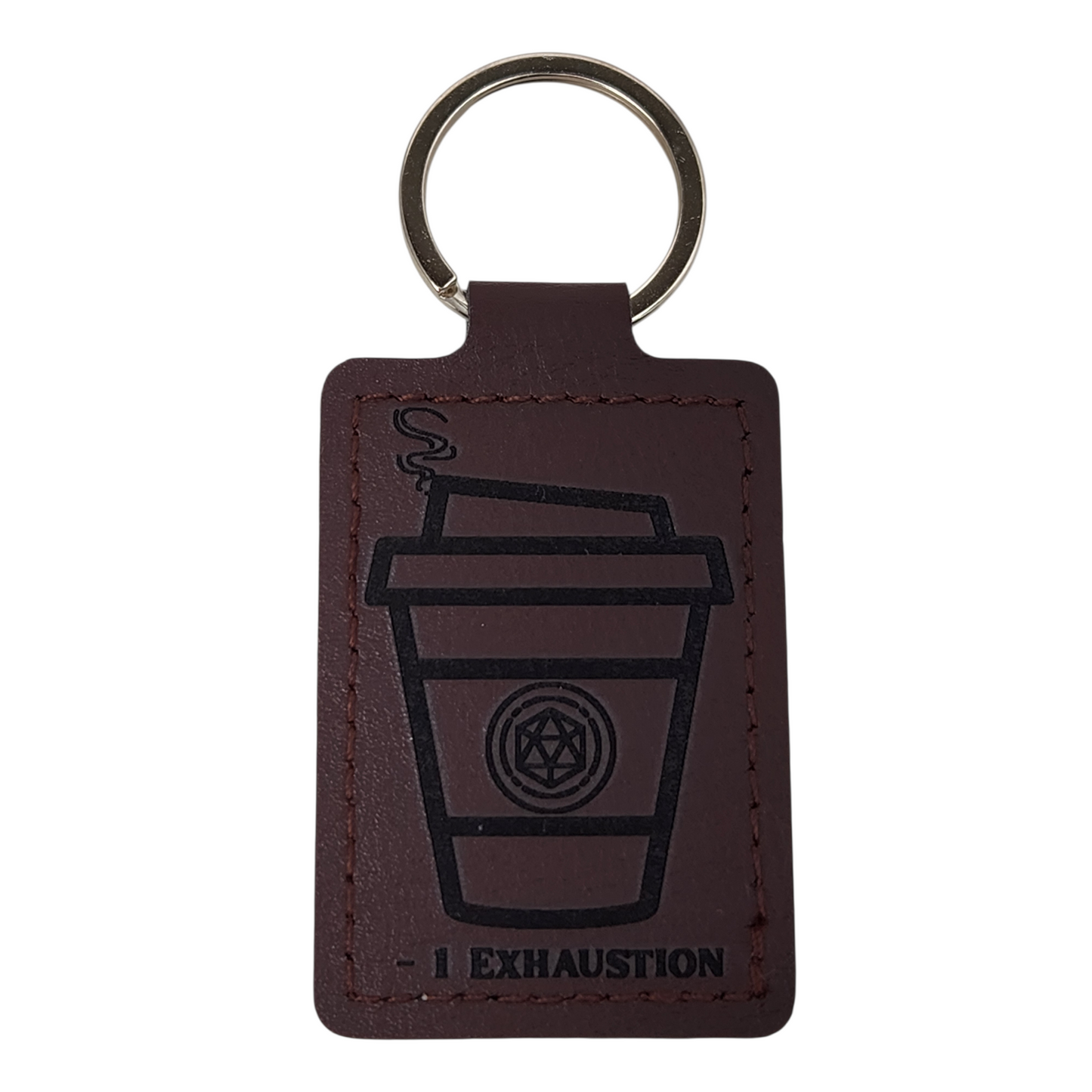 Latte faux leather keychain, TTRPG