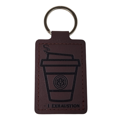 Latte faux leather keychain, TTRPG