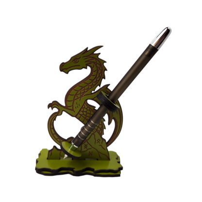 Dragon fantasy themed desk pen holder, TTRPG