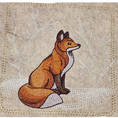 Dice tray, game mat, serene fox design