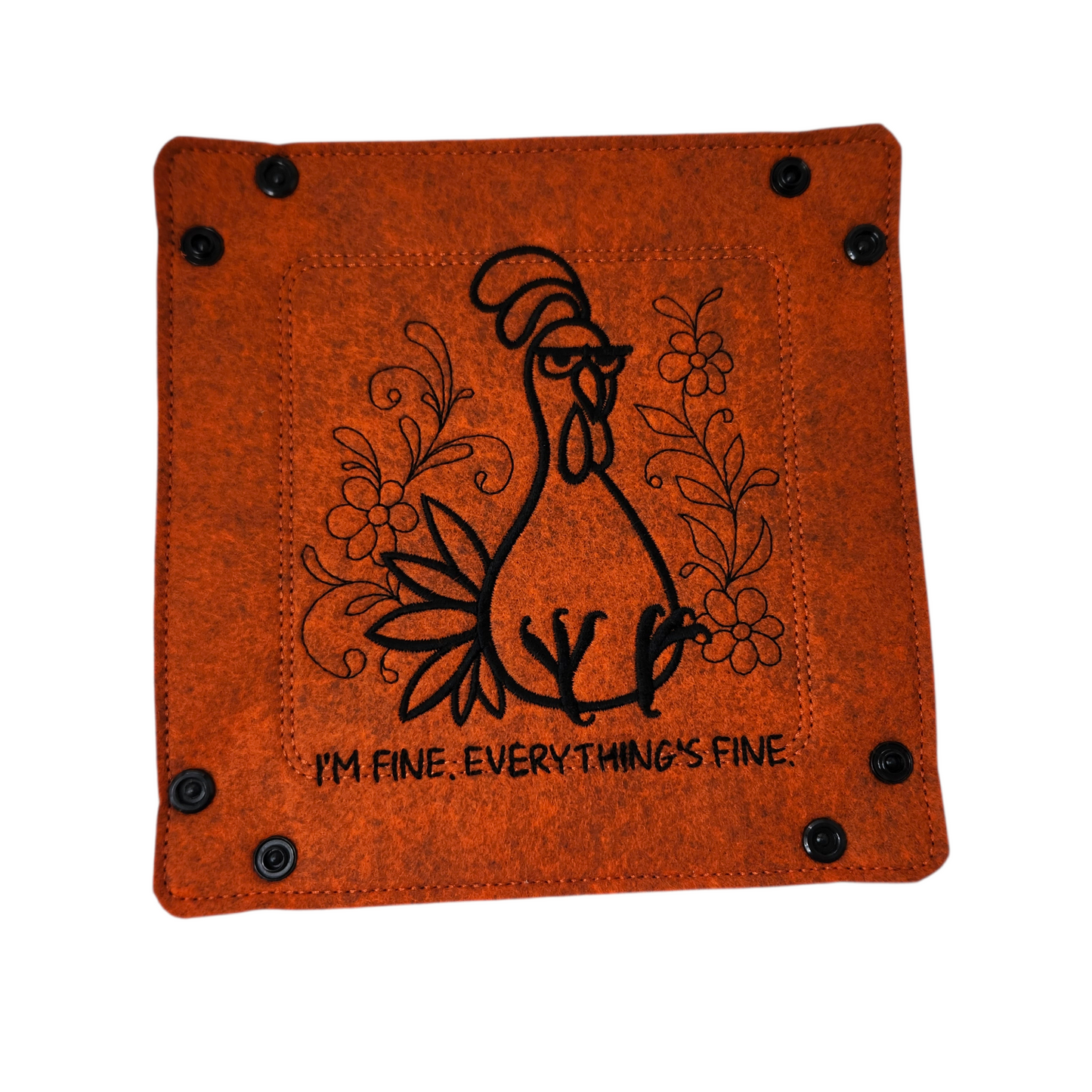 Dice tray, game mat, fed up chicken