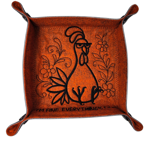 Dice tray, game mat, fed up chicken