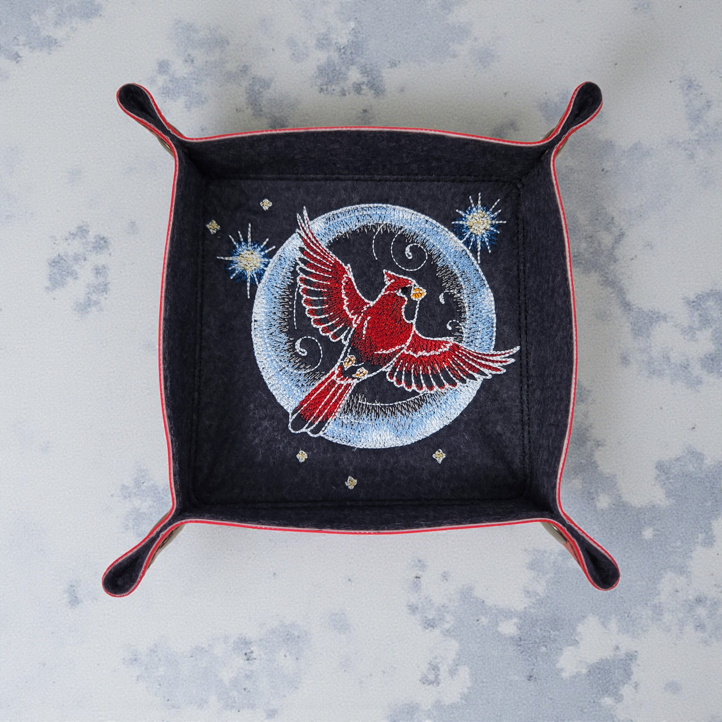 Cardinal Bird dice tray