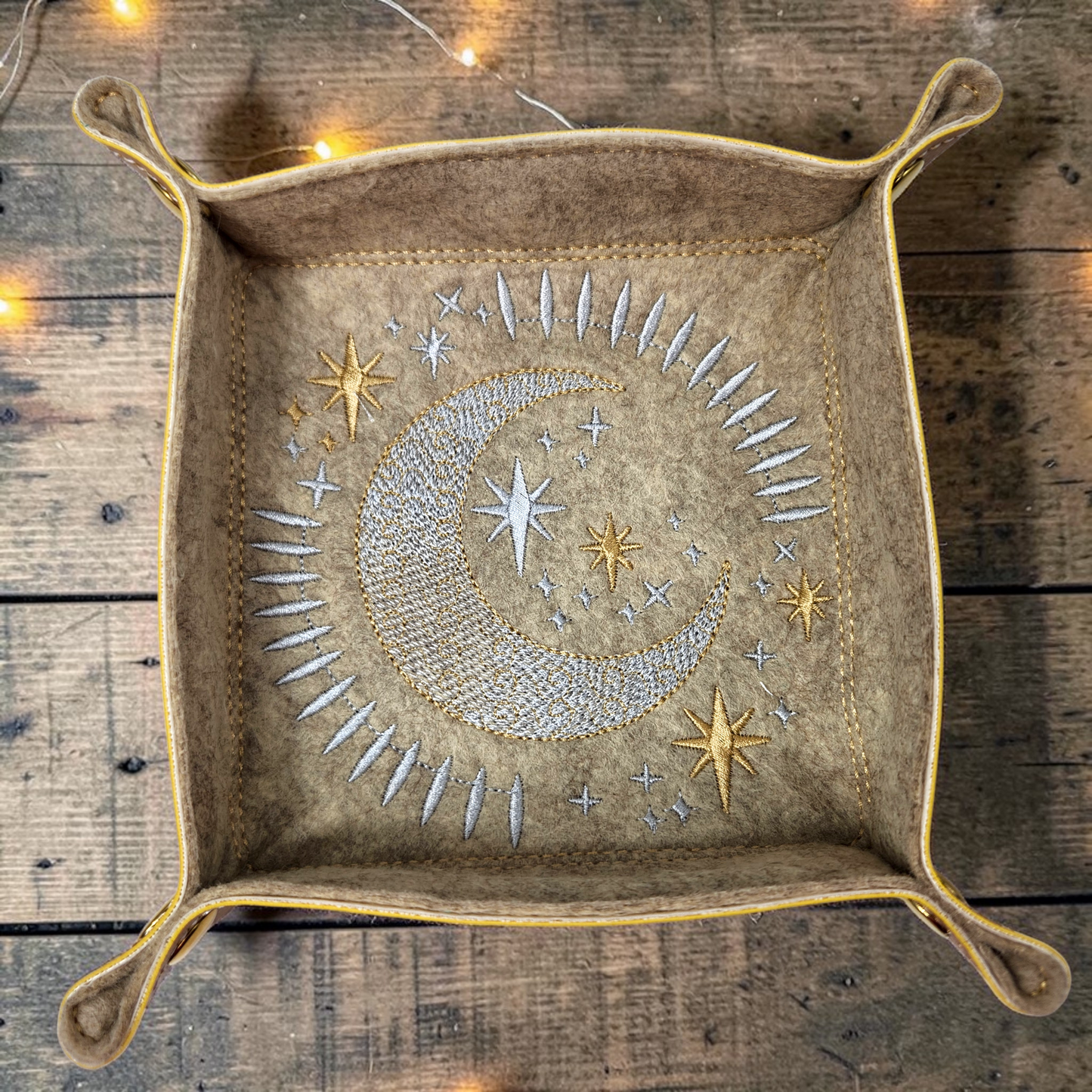 Moon and stars dice tray