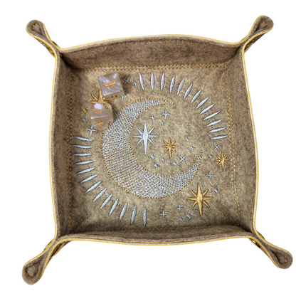 Moon and stars dice tray