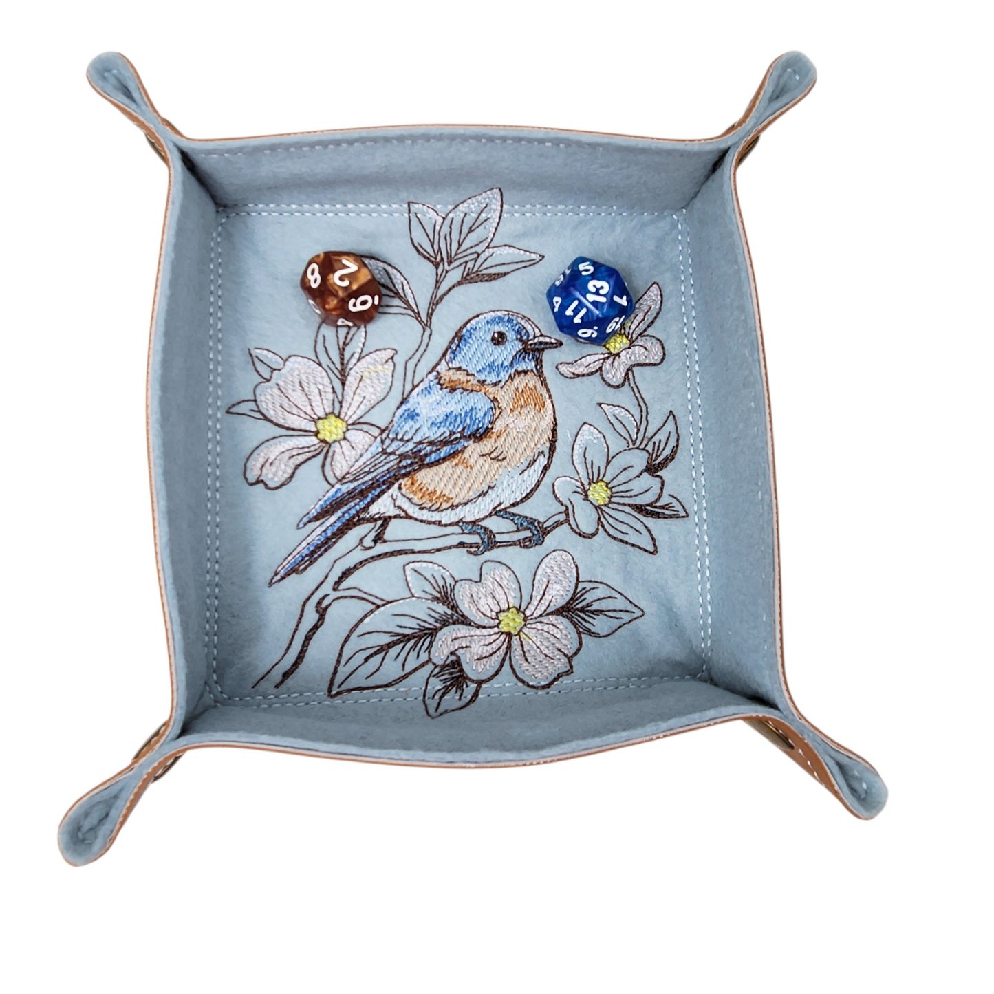 Blossom and Bluebird dice tray