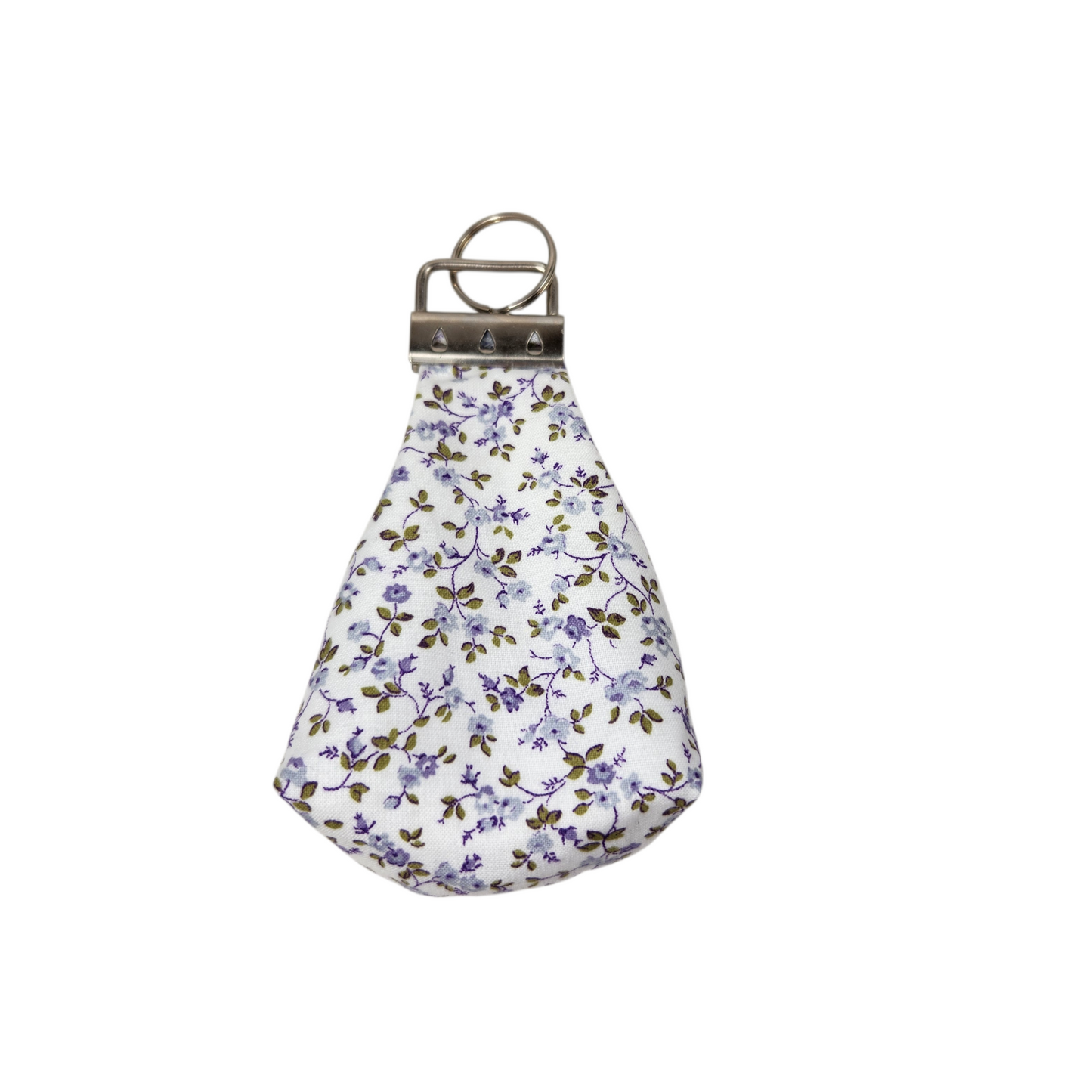 Keychain dice pouch, delicate purple flower design
