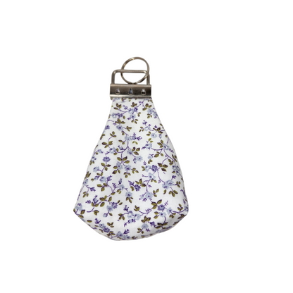 Keychain dice pouch, delicate purple flower design