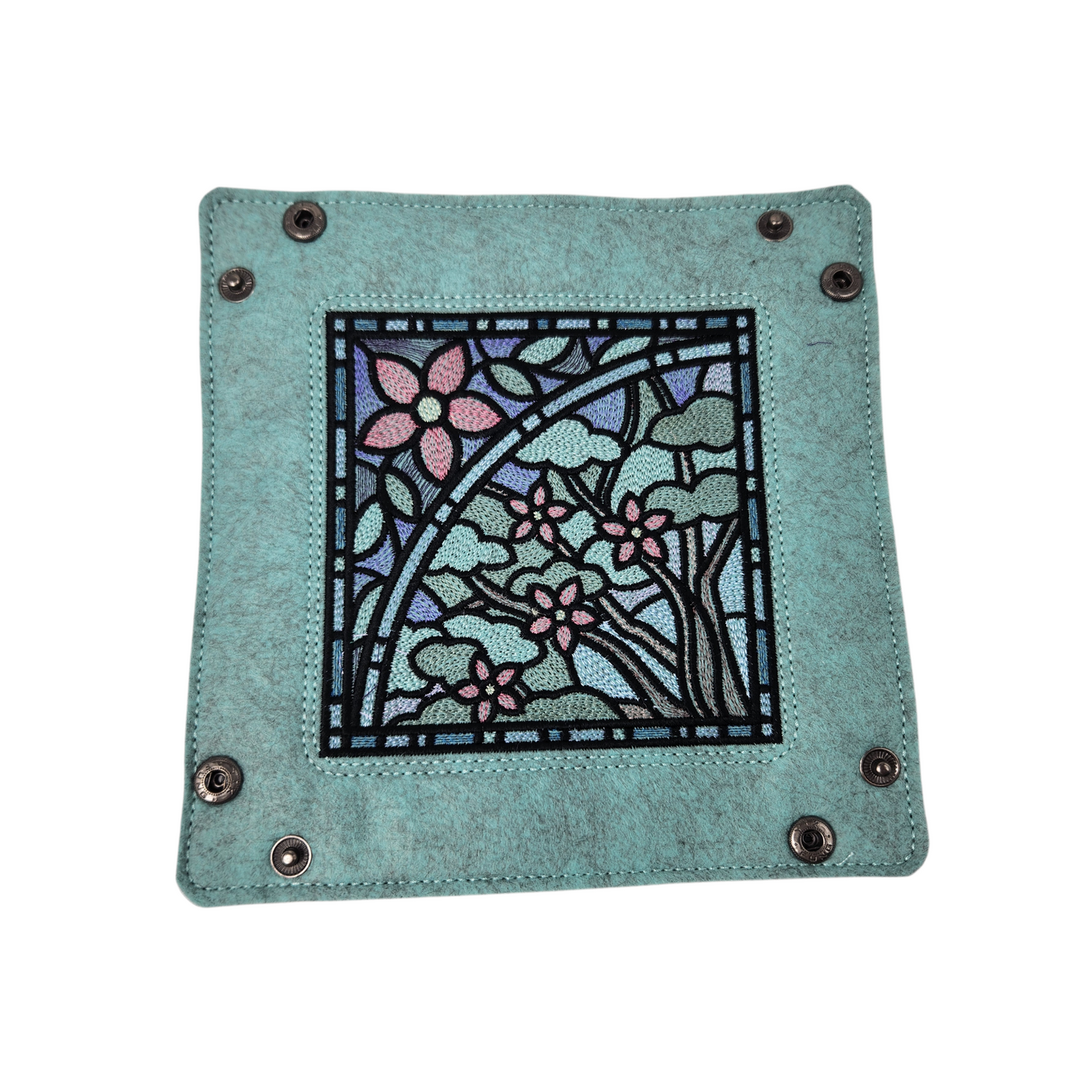 Spring time dice tray, stained glass design