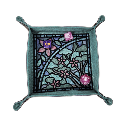Spring time dice tray, stained glass design