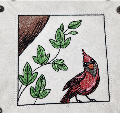 Curious Cardinal bird dice tray