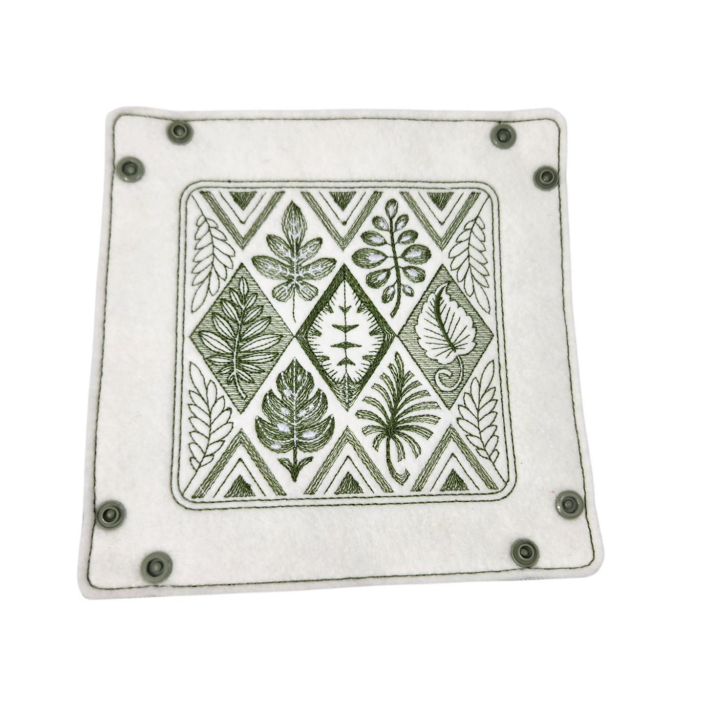 Green foliage dice tray