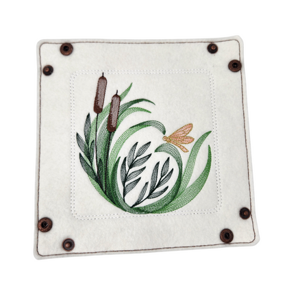 Cattail and butterfly dice tray