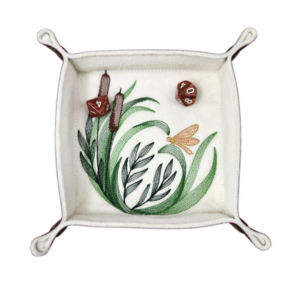 Cattail and butterfly dice tray