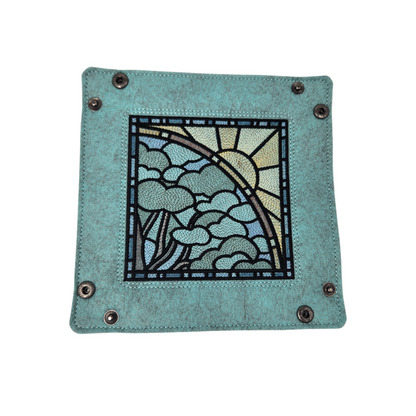 Summer time dice tray, stained glass design