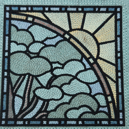 Summer time dice tray, stained glass design