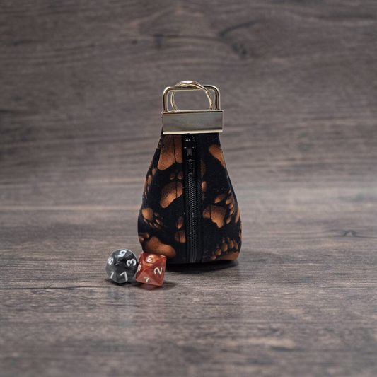Keychain dice pouch, bear paw theme