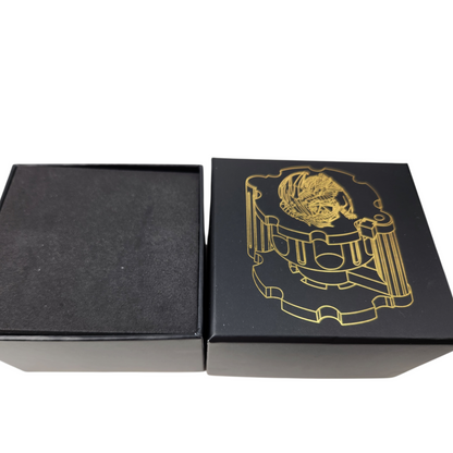 Revolver dice holder with bullet dice- gunmetal