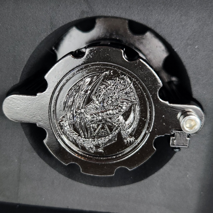 Revolver dice holder with bullet dice- gunmetal