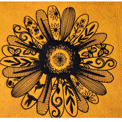 Collapsible Dice Rolling Tray, Embroidered Decorative Daisy design, TTRPG