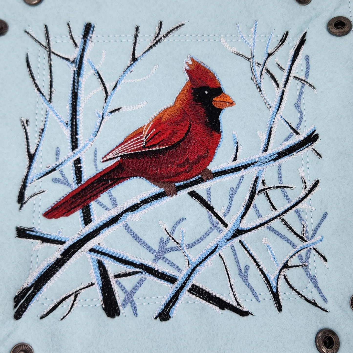 Cardinal Bird dice tray , winter scene