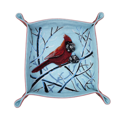 Cardinal Bird dice tray , winter scene