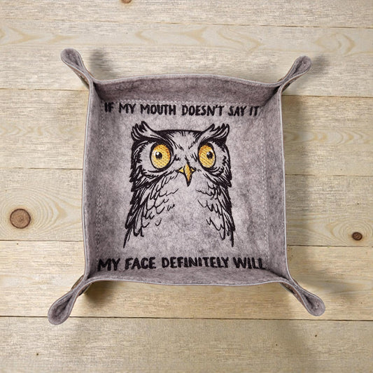 Owl dice tray, funny attitude