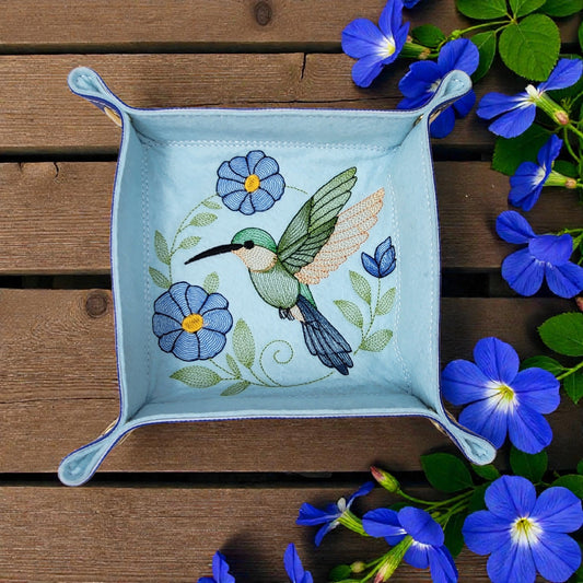 Humming bird and Morning Glory dice tray