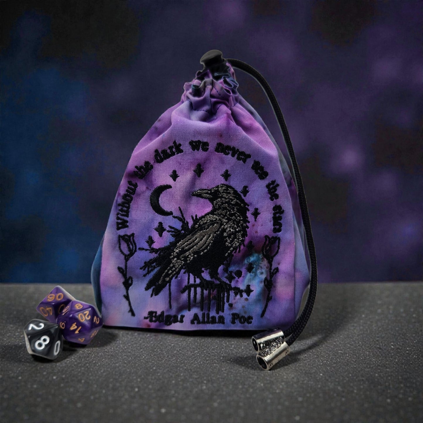 Raven dice bag, TTRPG
