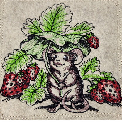Strawberries and mouse dice tray