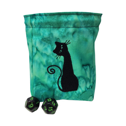 Black cat dice bag